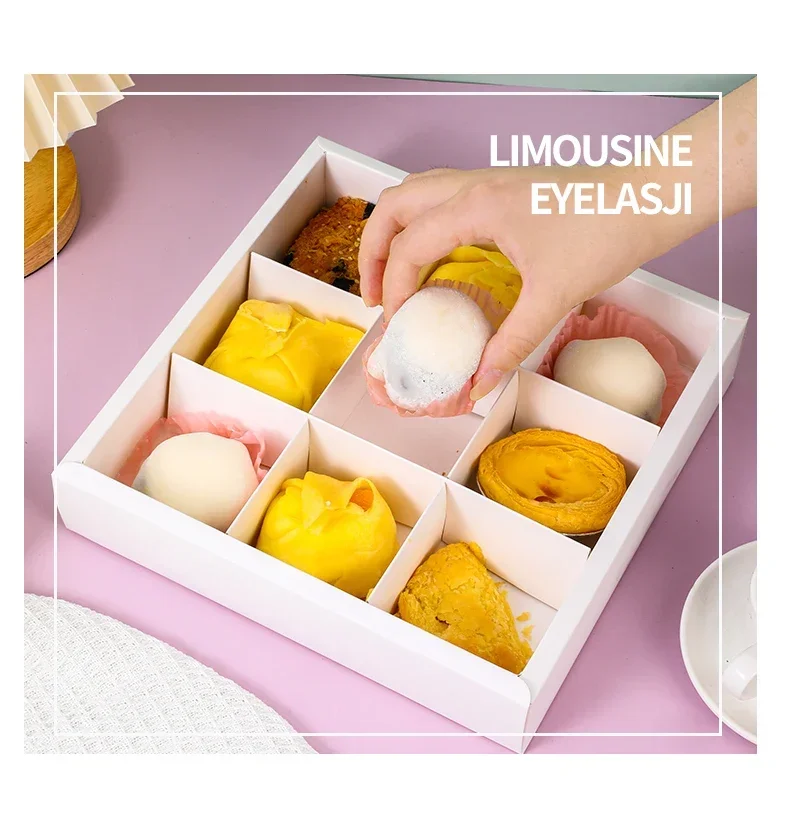 Why 87+ Bakeries Chose This: 10pcs Dessert Grid Boxes with 92% Transparency PET Lids – Foldable 6/9 Holes System Saves $2,400/Year in Freight Costs 11