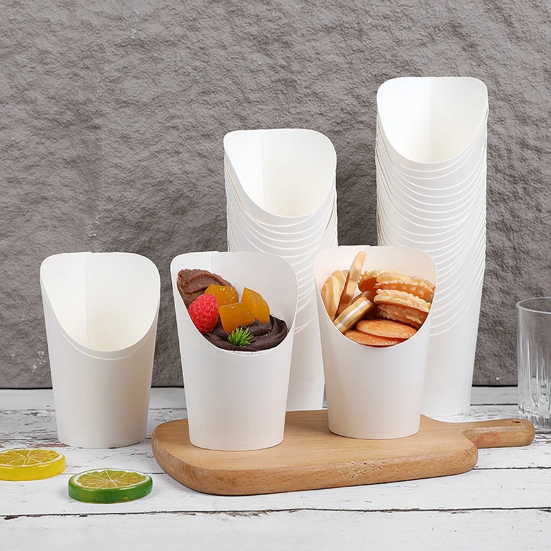 25/50pcs Kraft Paper French Fry Holders and Snack Cups with Disposable Candy and Dessert Containers for Wedding, Birthday Party, Catering, and Takeout Supplies - 图片 3