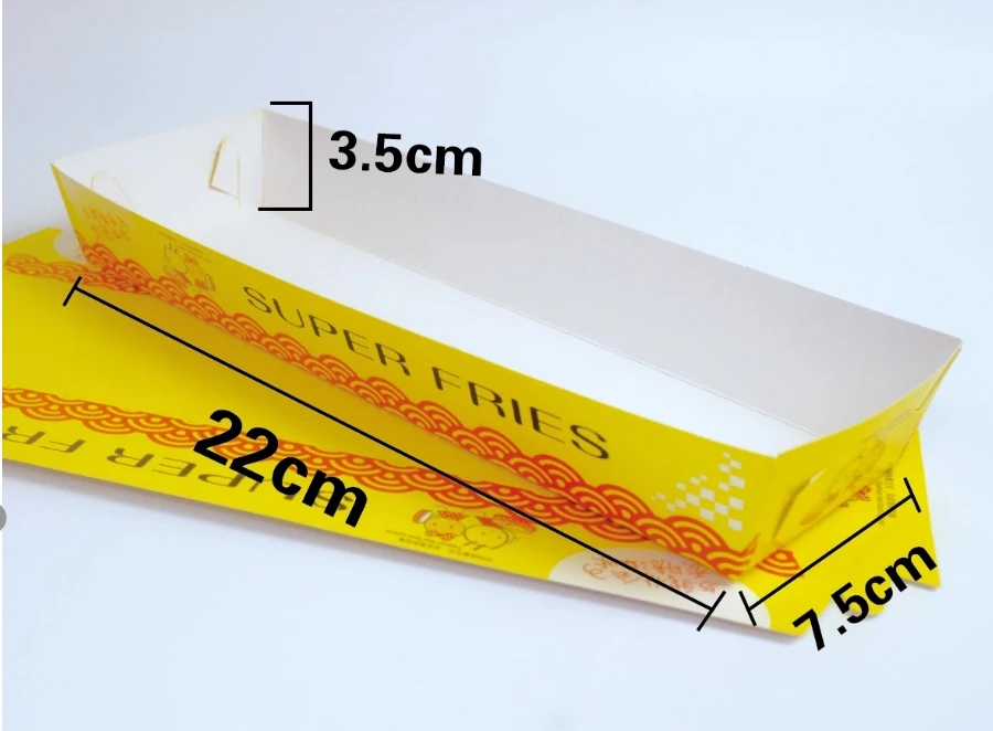 100pcs Extra-Long Kraft Paper French Fry Boxes, Disposable Chips Packaging Containers, Custom Food-Grade Paper Boxes for Takeout, Catering, Parties, and Fast Food 5