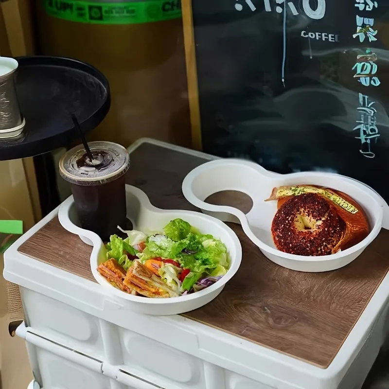 50/60pcs Disposable Hot Dog Food Trays with Dual Compartments and Beverage Cup Holder, Eco-Friendly Paper Plates for Snacks, Meals, Picnics, Parties, and Catering - 图片 5