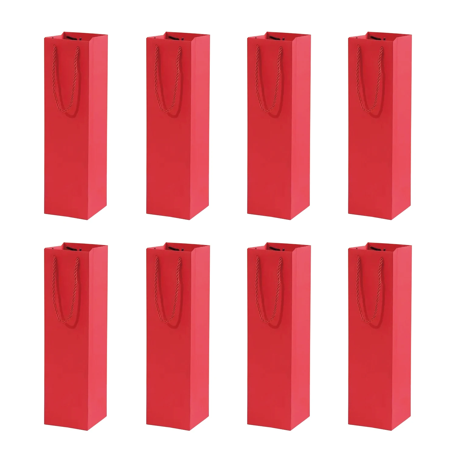 7/8 PCS Solid Color Thickened Wine Bags, Elegant Reusable Cardboard Tote Gift Bags for Weddings, Parties, and Birthdays – Eco-Friendly Wine Packaging, Durable & Stylish Gift Bags for Bottled Drinks - 图片 11