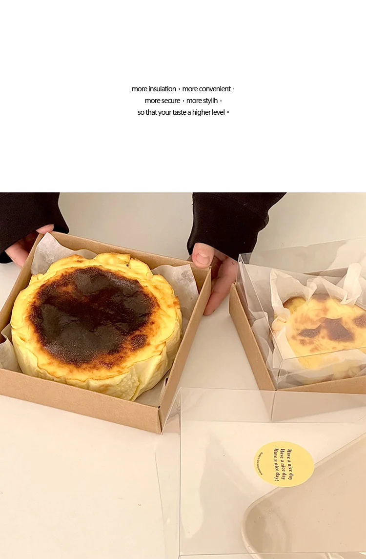 Transparent Cake Packaging Box 🎂 – 4 & 6 Inch Sturdy, Lightweight, Korean Style DIY Chiffon & Light Cheese Cake Box for Bakery & Kitchen Use 5