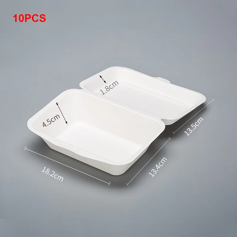 10pcs Disposable Packaging Lunch boxes, Food Containers for Vegetables, Fruit, Salad, Desserts, Cakes, Burgers, Microwave-Safe, Takeout, Picnic, Eco-Friendly Meal Prep Boxes - 图片 8