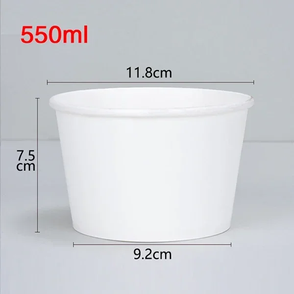 50Pcs Disposable Paper Bowls Eco-Friendly Round Food Containers with Lids, Takeaway Salad Soup Rice Noodle Lunch Packaging Boxes for Restaurants, Picnics, Catering, Fast Food and Party Use - 图片 12