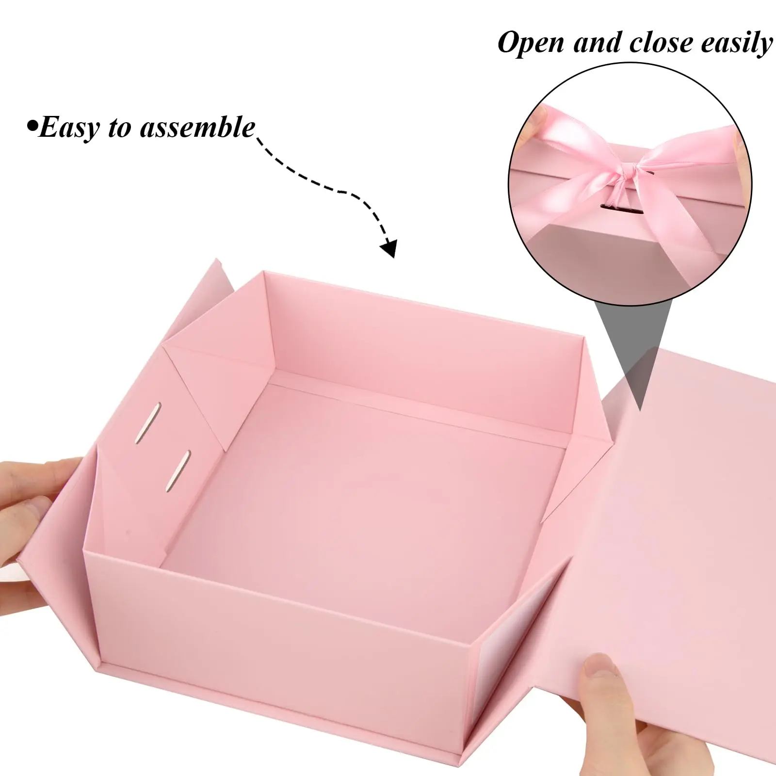 10-1Pcs Magnetic Closure Gift Packaging Box with Ribbon | Collapsible Box with Lid for Wedding Gift Wrap, Bridesmaid Proposal, Birthday, Party Favor | Reusable Magnetic Foldable Box 8