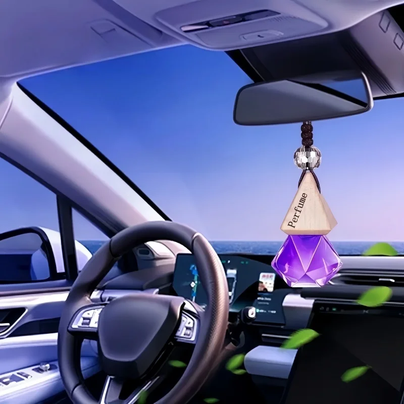 10PCS 8ML Matte Black Glass Car Diffuser Bottles, Refillable Essential Oil Pendant Containers, Empty Hanging Auto Air Freshener Bottles for Vehicle, Travel, Retail Display, and Custom Branding