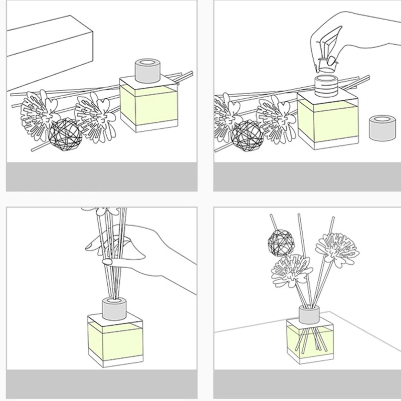 50ml Clear Square Glass Diffuser Bottle for Home & Car Fragrance, Empty Refillable Perfume Dispenser Container for Essential Oils, DIY Reed Diffuser Replacement, Durable Decorative Travel Bottle 1