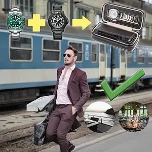 Travel Watch Organizer | 2/3/4/8-Slot Portable Watch Travel Case with PU Lined Compartments, Compact Organizer Bag for Men and Women, Scratch-Resistant Storage for Watches, Jewelry, Accessories, Ideal for Travel and Business Trips
