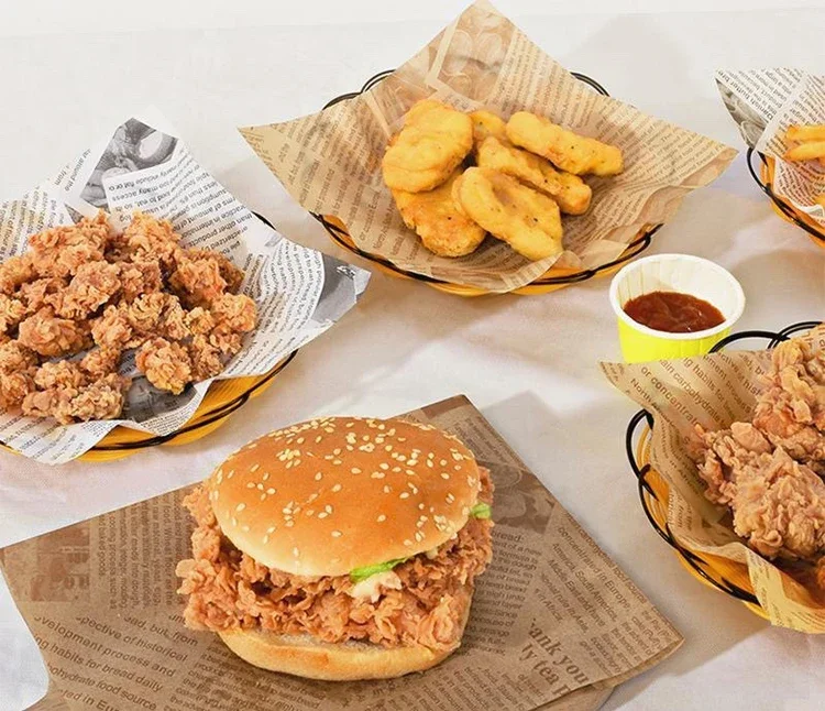 50PCS Greaseproof Wax Food Wrapping Paper 20x30cm for Burgers, Sandwiches, French Fries, Bread, Snacks, and Bakery Use – Tear-Resistant, Oil-Proof Deli Liners for Restaurant, Café, and Kitchen Food Packaging 5