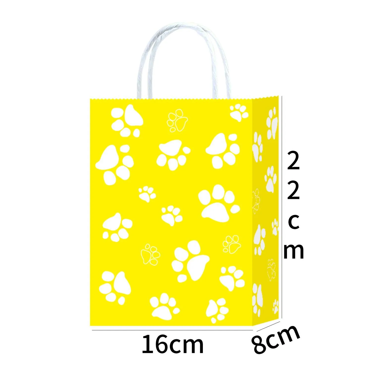5 or 100pcs Dog Gift Bags 6.3×3.1×8.6inch Puppy Paw Print Kraft Paper Bags Multi-Color White Blue Yellow Green Red for Pet Party Birthday Favor Supplies - 图片 5