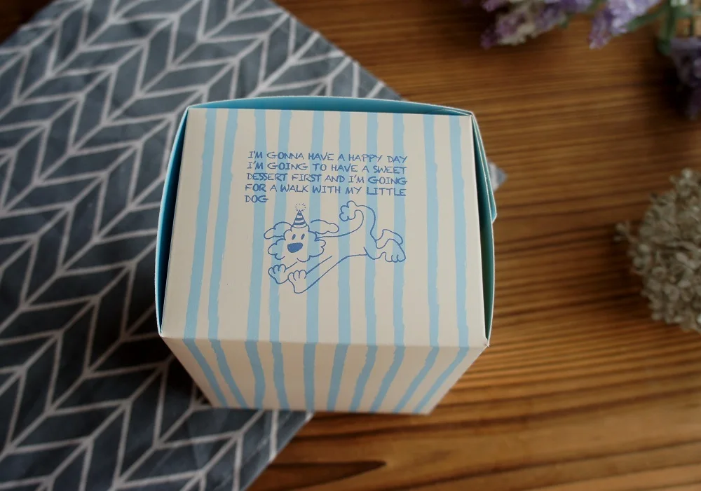 10 Pcs Blue Dog Bear Doll Paper Boxes 15.5×10×12cm for Wedding Birthday Valentine’s Day Chocolate Cookies Candy Macaron Packaging Food Safe Kraft Paper Gift Boxes 17