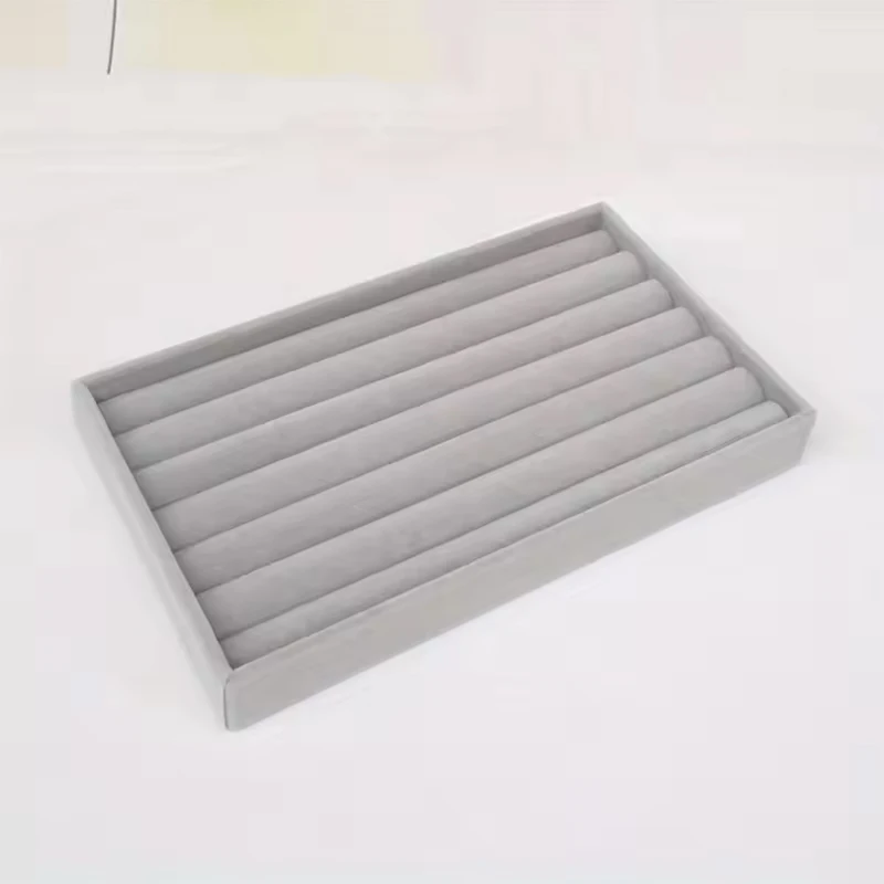 Suede Ring Tray Velvet Jewelry Display Organizer | Multi-Compartment Jewelry Packaging Tray for Counter Viewing Storage | Custom Logo Luxury Packaging Box