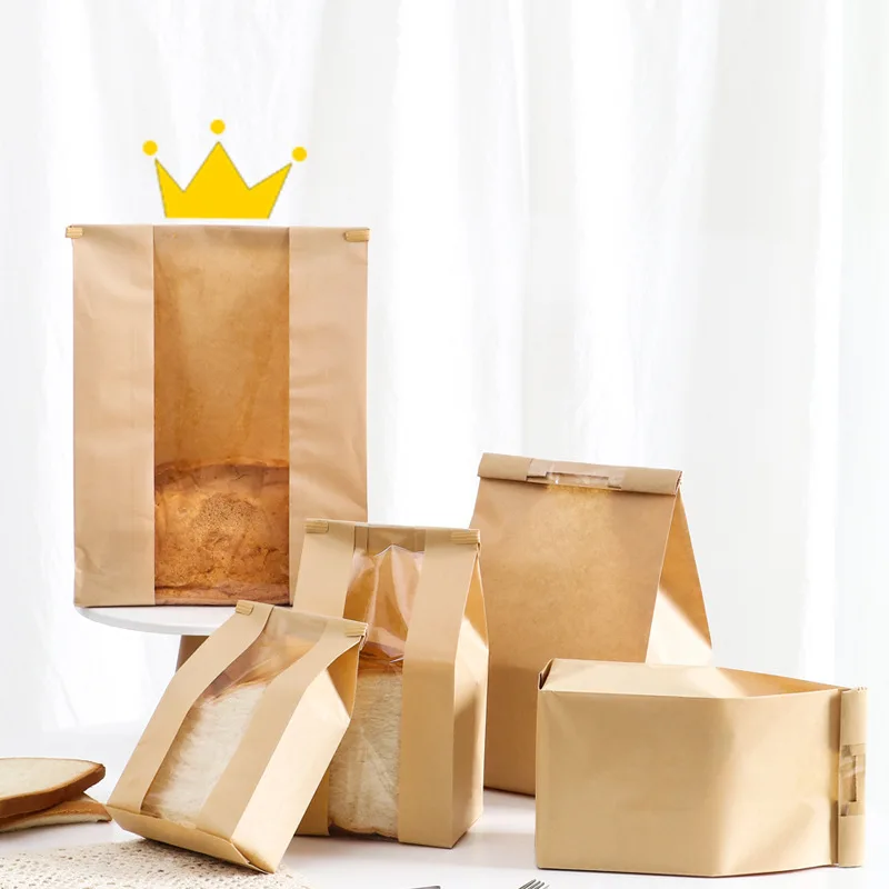 500PCS Kraft Paper Bread Loaf Bags with Clear Window and Tin Tie Closure, Extra Large Brown Bakery Packaging Bags for Coffee, Cookies, Pastries, Granola, Candy, Popcorn, Sandwiches and Gift Treats 5