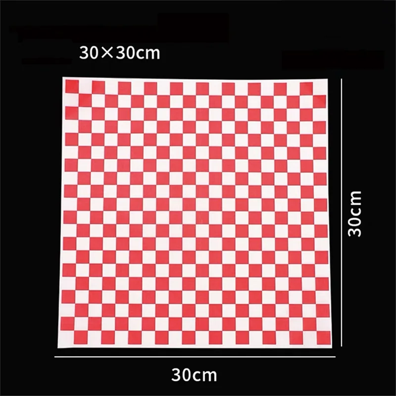 Colorful Grid Pizza & Fried Food Oil-Proof Paper Sheets, 1000PCS Bulk Lot for Hamburger Wrapping, Pastry Liner, Baking, Fast-Food Service, Restaurant, Home & Party Use, 30x30cm - 图片 7