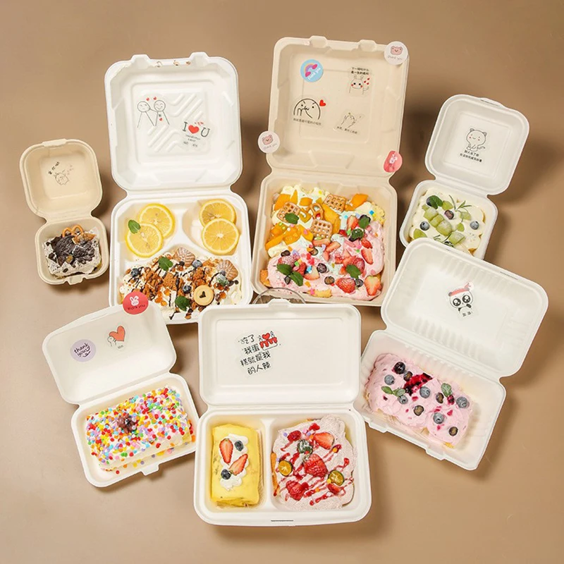 10pcs Disposable Packaging Lunch boxes, Food Containers for Vegetables, Fruit, Salad, Desserts, Cakes, Burgers, Microwave-Safe, Takeout, Picnic, Eco-Friendly Meal Prep Boxes