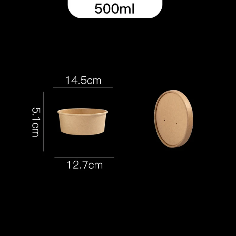 20Pcs Disposable Round Paper Lunch Box with Lid, Eco-Friendly Bento Food Storage Containers for Salad Fruit Cake Dessert Meal Prep Takeout Kitchen Party Use - 图片 16