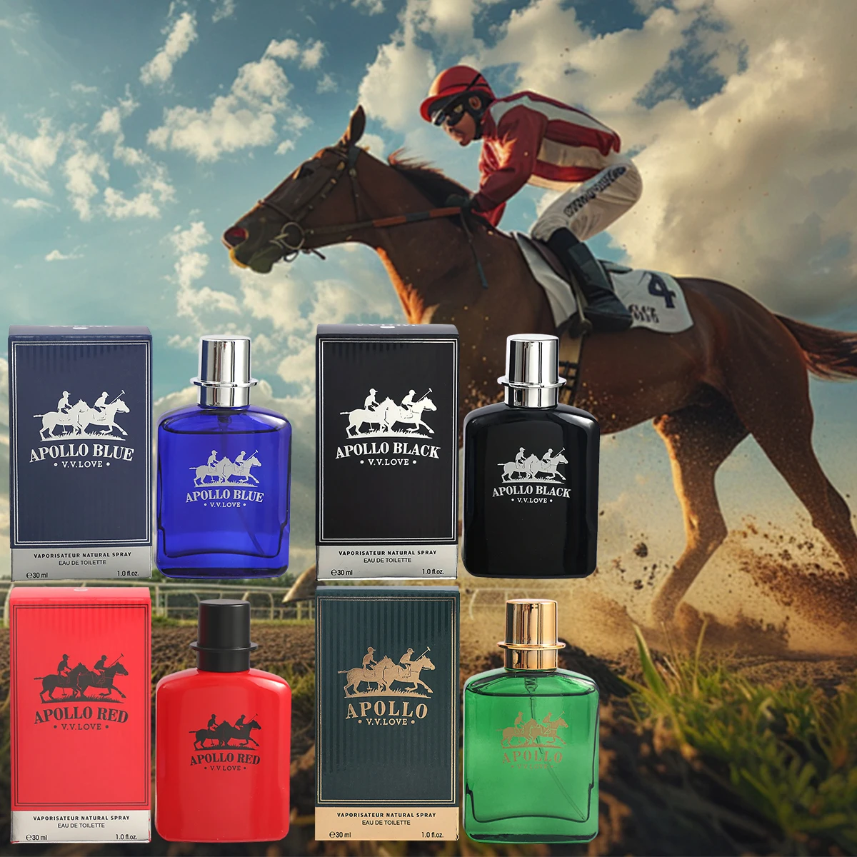 30ML Apollo Men's Perfume Bottle with Fine Mist Spray and Luxury Gift Box, Multiple Material Options Including Glass, Acrylic, PET or Metal, Long-Lasting Pheromone Cologne Inspired by Polo EDP for Retail, Gifting, and Factory Direct Orders