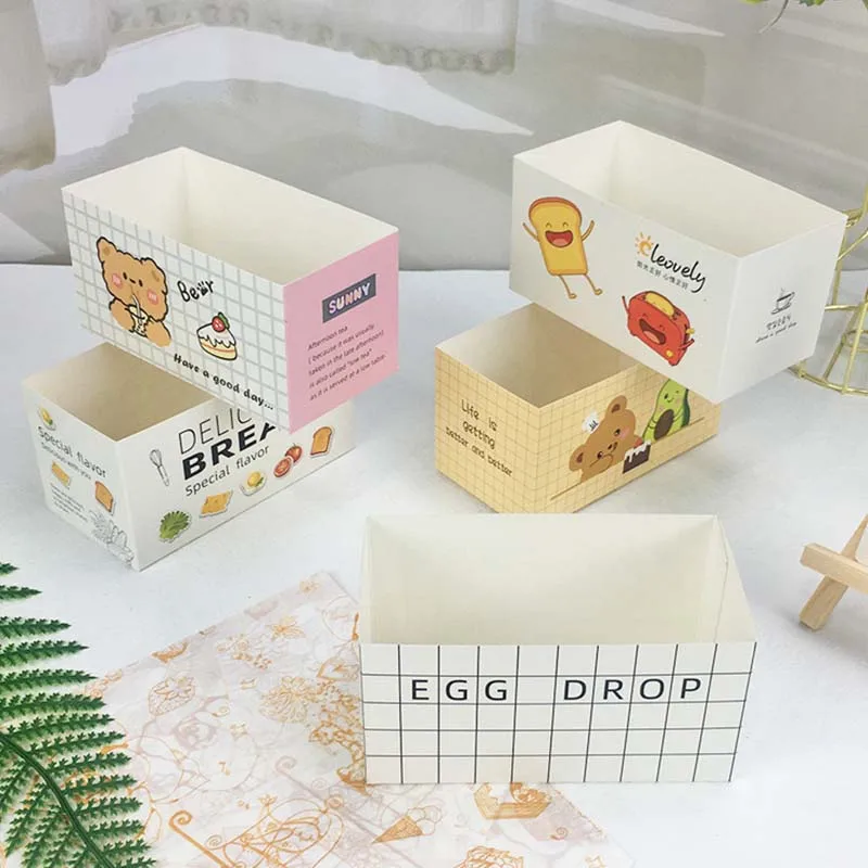 50pcs Disposable Food Packaging Boxes, Paper Sandwich, Toast, Burger, Cake Takeaway Containers, Wrapping Boxes for Breakfast, Lunch, Party, Wedding, Birthday, Anniversary, Restaurant, Bakery Use 5