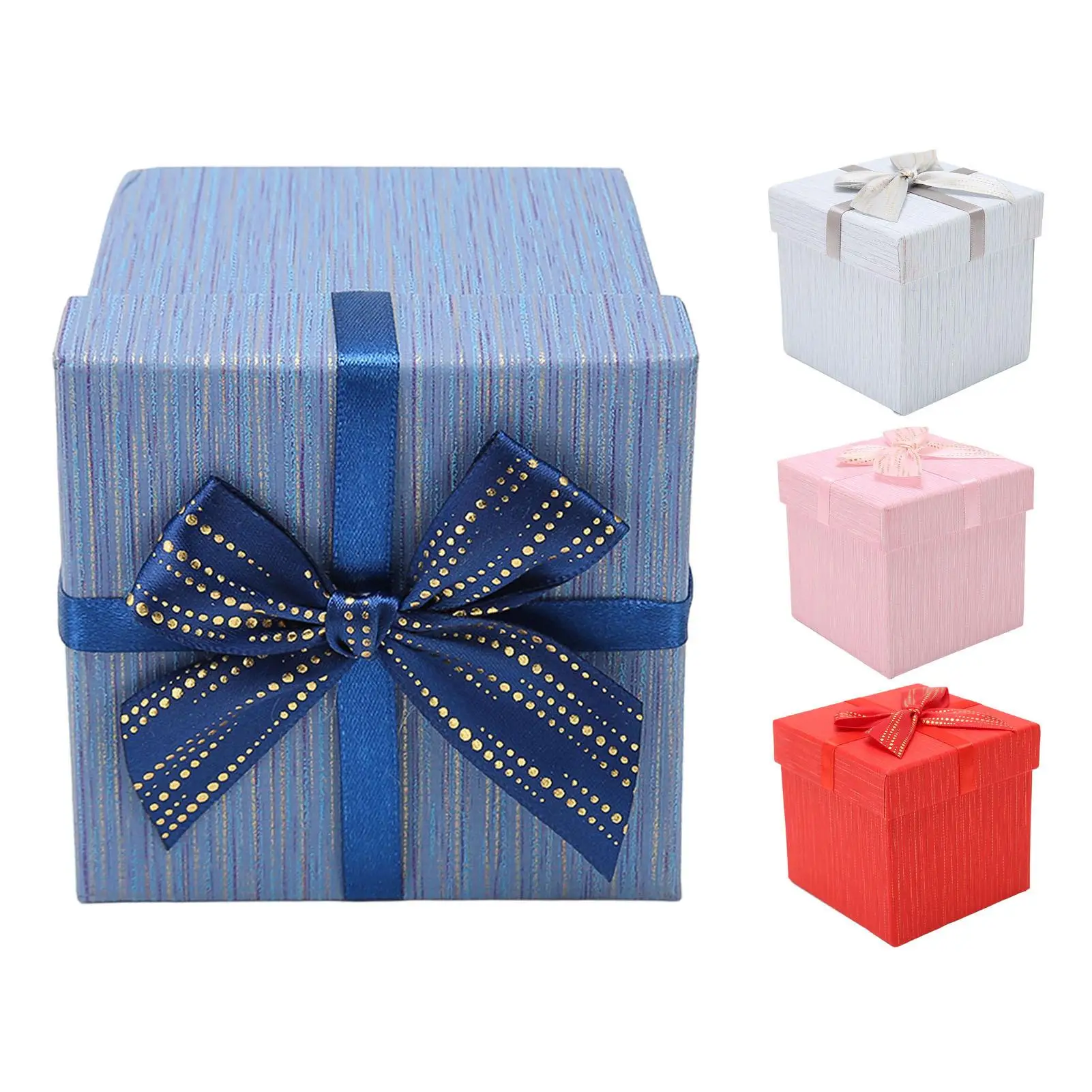 Elegant Gift Boxes with Lids 4Pcs | Decorative Paper Packaging Boxes for Wedding, Birthday, Christmas & Valentine’s Day | Reusable Present Box with Ribbon for Gift Wrapping and Decoration 3