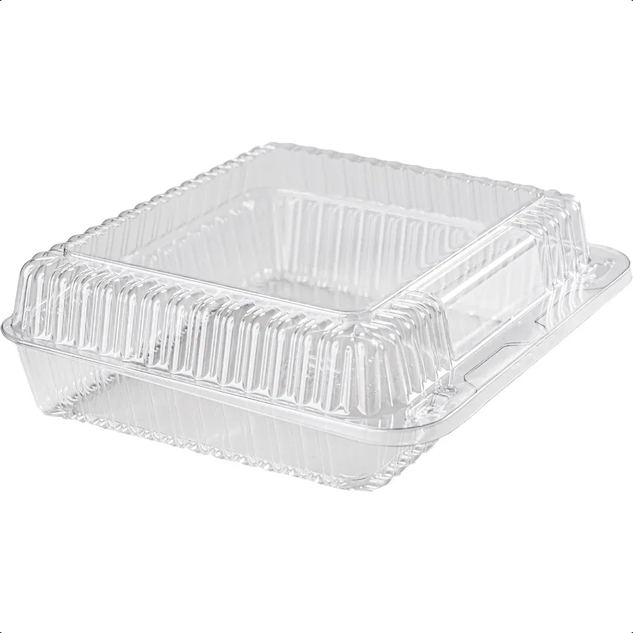 25-Pack Clear Plastic Food Containers Clamshell Takeout Boxes Disposable To-Go Containers for Salads Snacks Sandwiches Meals Catering Food Storage 8 x 7 Inch Transparent Clam Shell Boxes - 图片 2