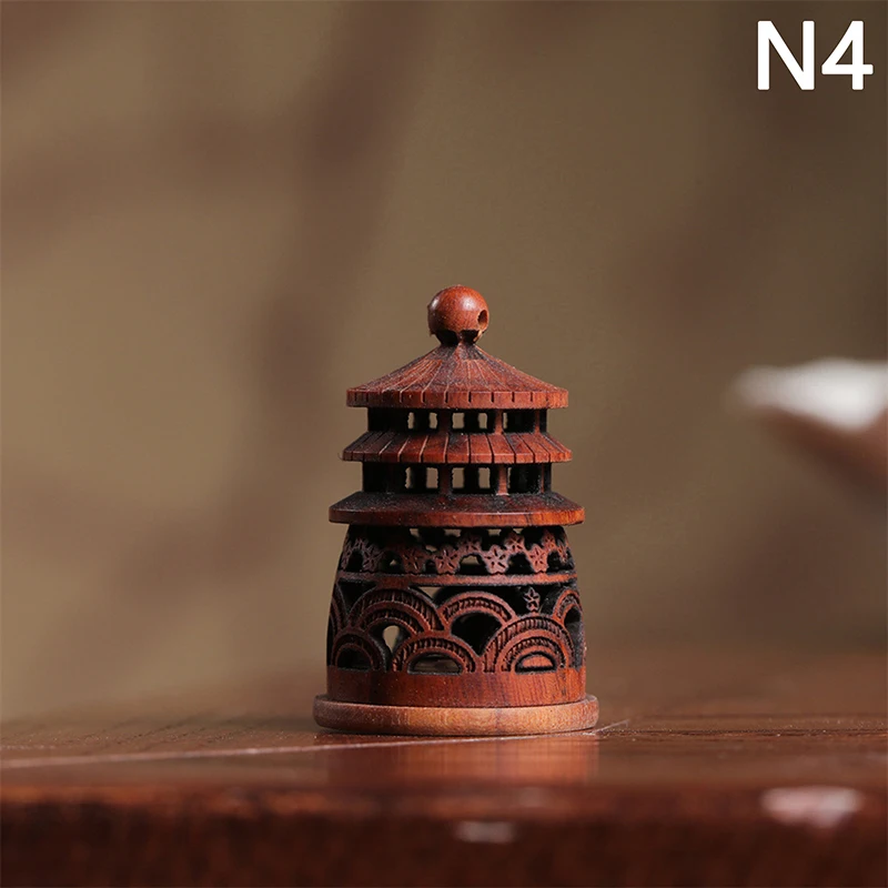 1Pc Natural Wood Lotus Shape Mini Perfume Aroma Diffuser Bottle with Expandable Sandalwood, Portable Wooden Jar, Hanging Pomander Container for Car, Room, DIY Essential Oil, Travel - 图片 10
