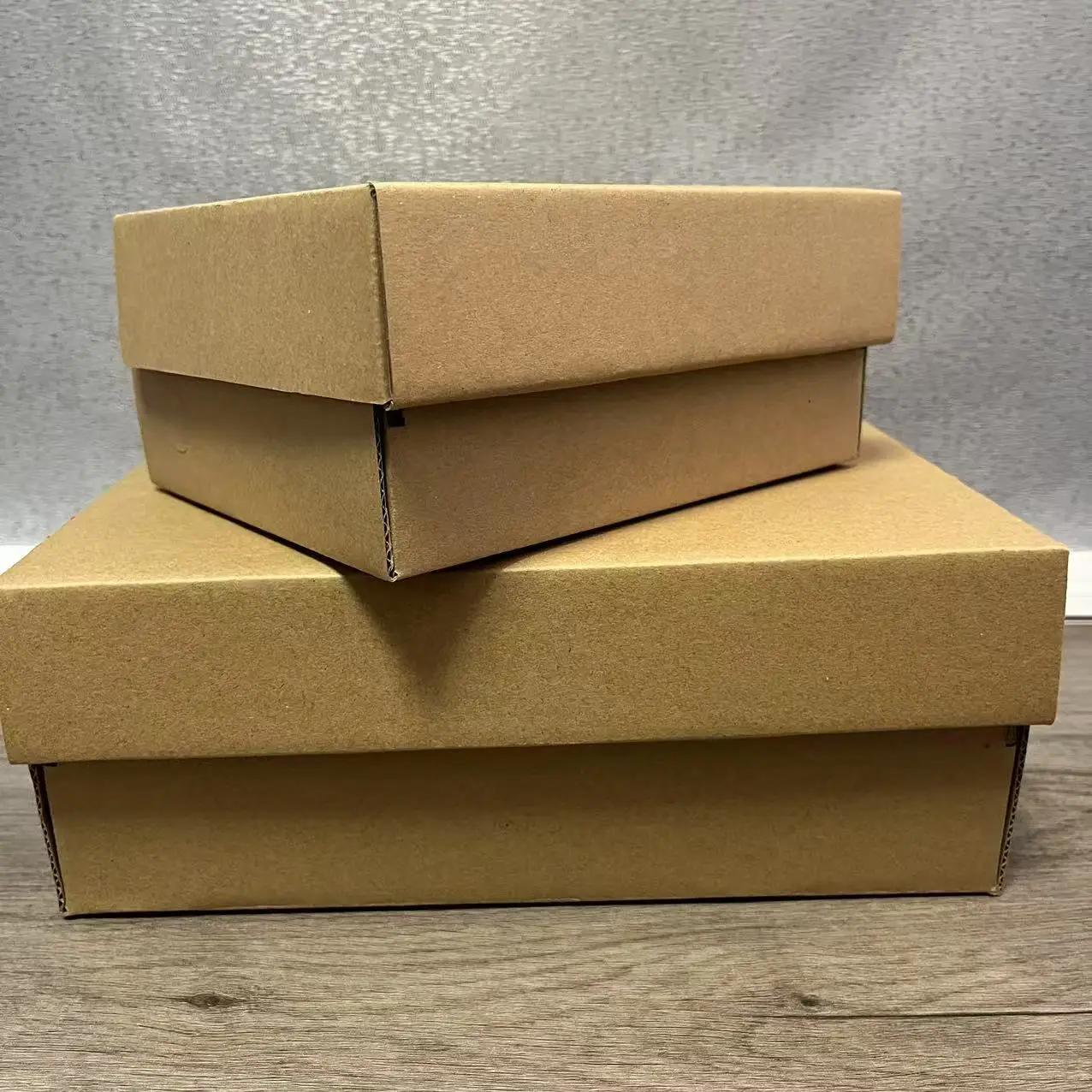 5Pcs Brown Cardboard Paper Shoes Boxes for Transport and Shipping, Large Size Courier Boxes, Extremely Hard Corrugated Packaging, Easy Fold Design, Ideal for Wigs, Footwear, and Heavy-Duty Packaging 2