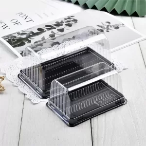 50Pcs Transparent Cake Boxes for Swiss Roll, Sandwich, Hot Dog, Yolk Pastry, DIY Baking Supplies, Food Packaging Containers, Party Favors and Gift Packaging
