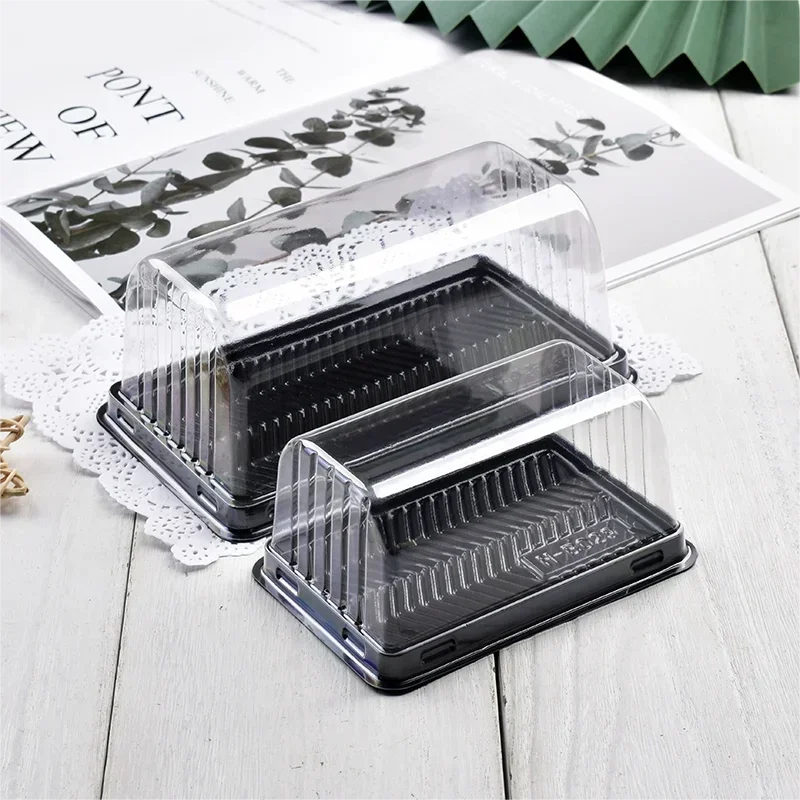 50Pcs Transparent Cake Boxes for Swiss Roll, Sandwich, Hot Dog, Yolk Pastry, DIY Baking Supplies, Food Packaging Containers, Party Favors and Gift Packaging