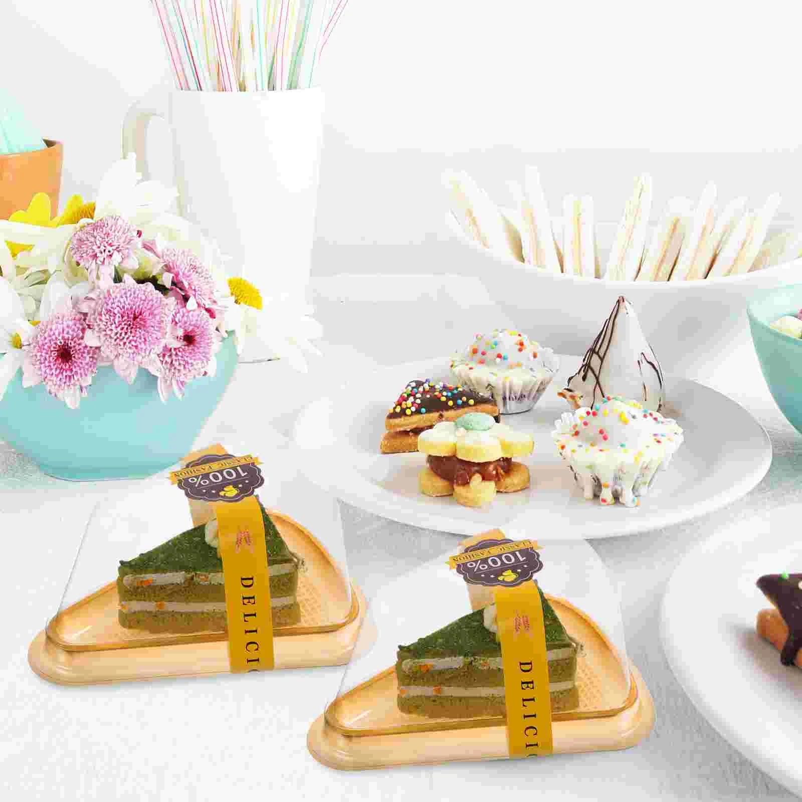 40 Pack Clear Triangular Cake Boxes – Disposable Plastic Dessert Containers with Transparent Lid for Pastry, Cheesecake, Pie, and Kitchen Bakery Food Packaging 40 Pack Clear Triangular Cake Boxes – Disposable Plastic Dessert Containers with Transparent Lid for Pastry, Cheesecake, Pie, and Kitchen Bakery Food Packaging 2