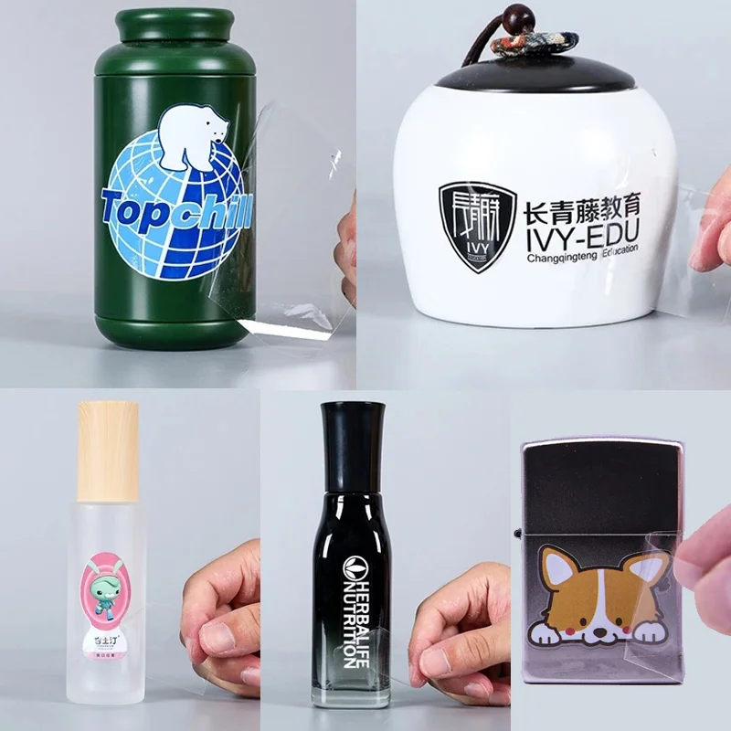 50-Pack Custom Logo Stickers for Perfume Bottles – Personalized Name Design UV Transfer Labels for Bottles, Gift Bags, and Packaging Boxes