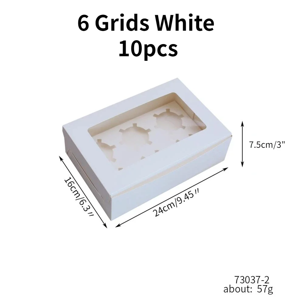 10Pcs Kraft Paper Cupcake Boxes with Clear Window, Cardboard Dessert Packaging Containers for Muffins, Cookies, Candy and Small Cakes – Wedding, Birthday Party Favor Supplies, 4 Size Options Available - 图片 7