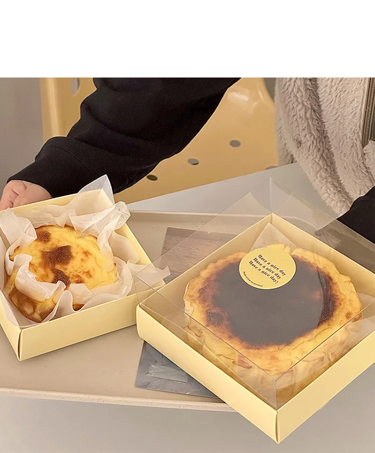 Transparent Cake Packaging Box 🎂 – 4 & 6 Inch Sturdy, Lightweight, Korean Style DIY Chiffon & Light Cheese Cake Box for Bakery & Kitchen Use 6