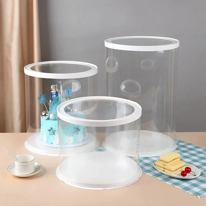 PVC Clear Round Cake Box with Transparent Dome Lid, Food-Safe Plastic Cake Container for Birthdays, Weddings, Parties, Desserts, Cupcakes, and Mini Cakes, Display and Gift Packaging - 图片 2
