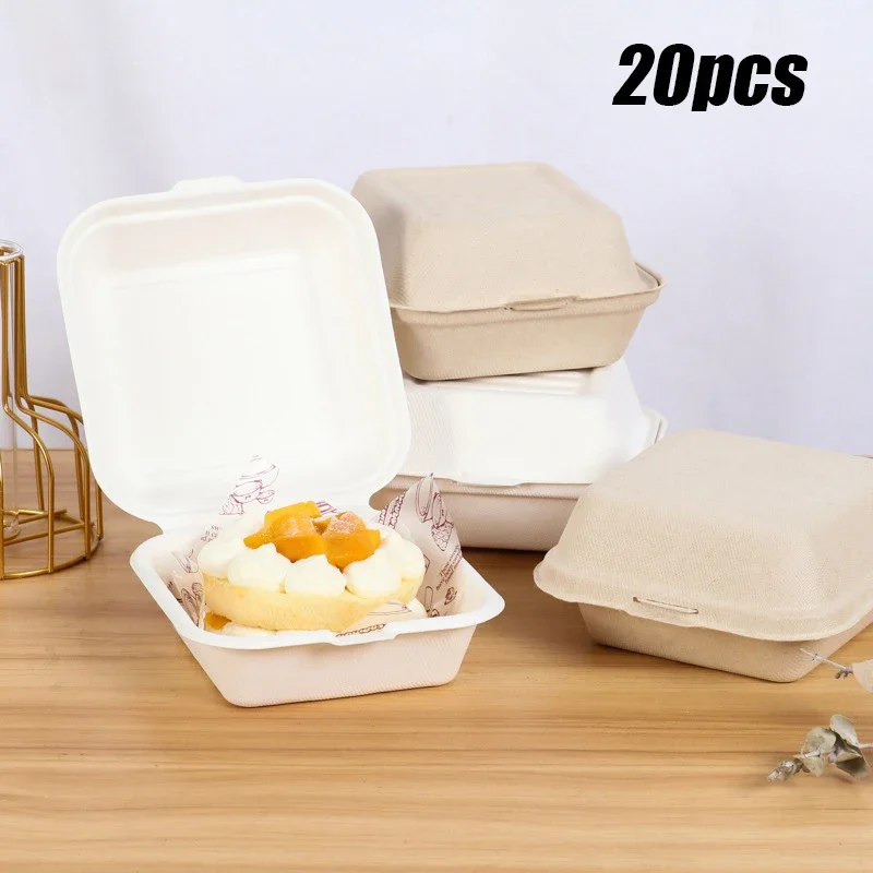 10/20pcs Disposable Bento Lunch Boxes with Lids, Microwavable Food Containers for Salad, Burger, Cake, Snacks, Meal Prep, Takeout, Plus 140pcs Round Paper Doilies for Fried Food, Baking, Party Serving 13