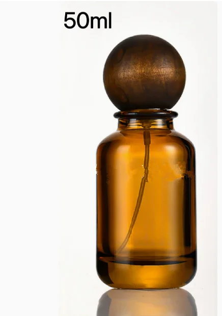 10pcs 30ml 50ml 100ml Brown Glass Perfume Spray Bottles with Wooden Cap | Empty Atomizer Refillable Crimp Neck Containers | Elegant Bayonet Design Reusable Fragrance Bottles for DIY Perfume & Travel Use - 图片 14