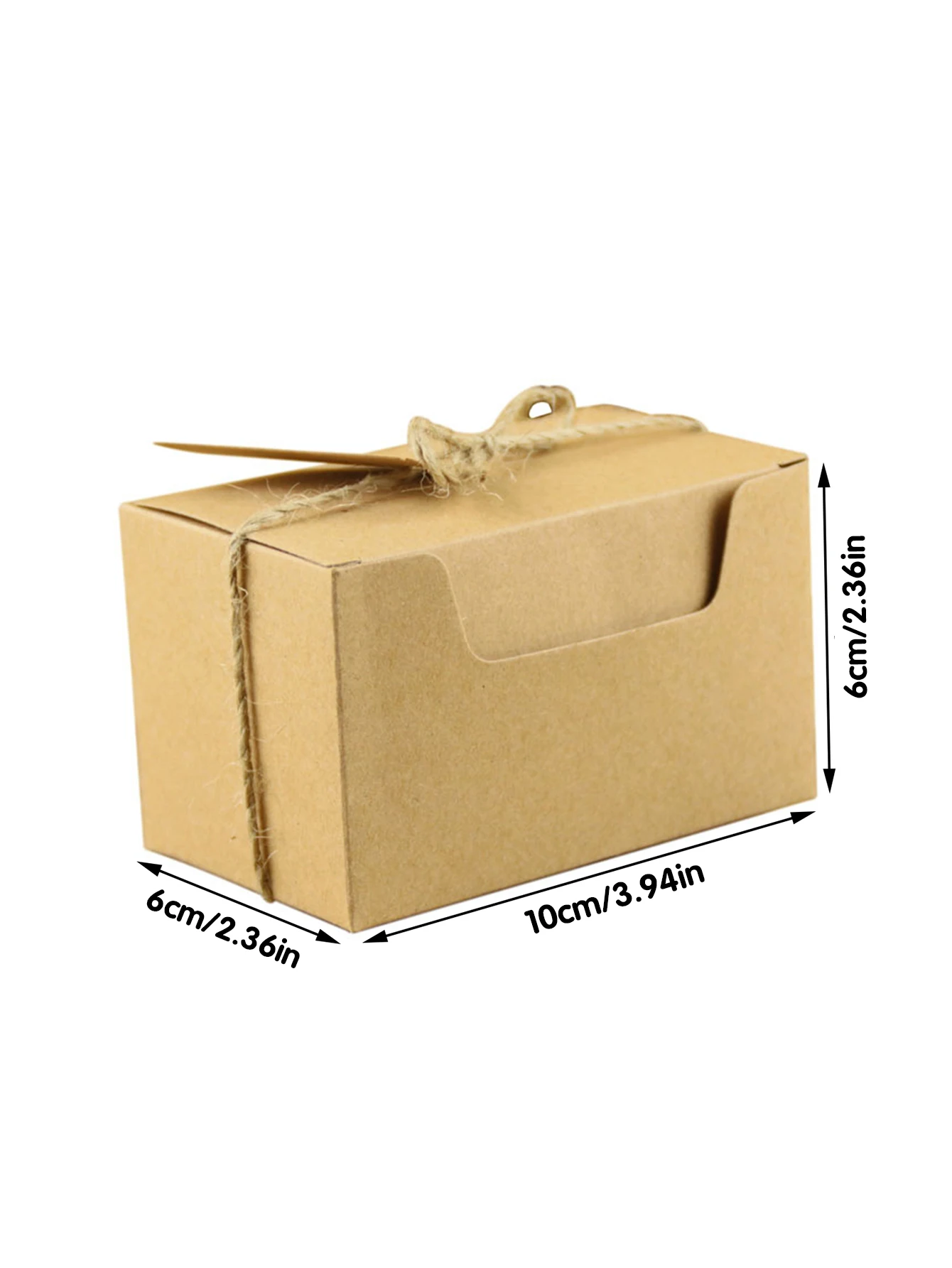 10pcs Kraft Paper Rectangular Gift Boxes for Party Favors, Candy, Chocolates, Cookies, Small Gifts and Treats, Elegant Kraft Paper Packaging Cartons for Birthdays, Weddings, Holidays, Special Events