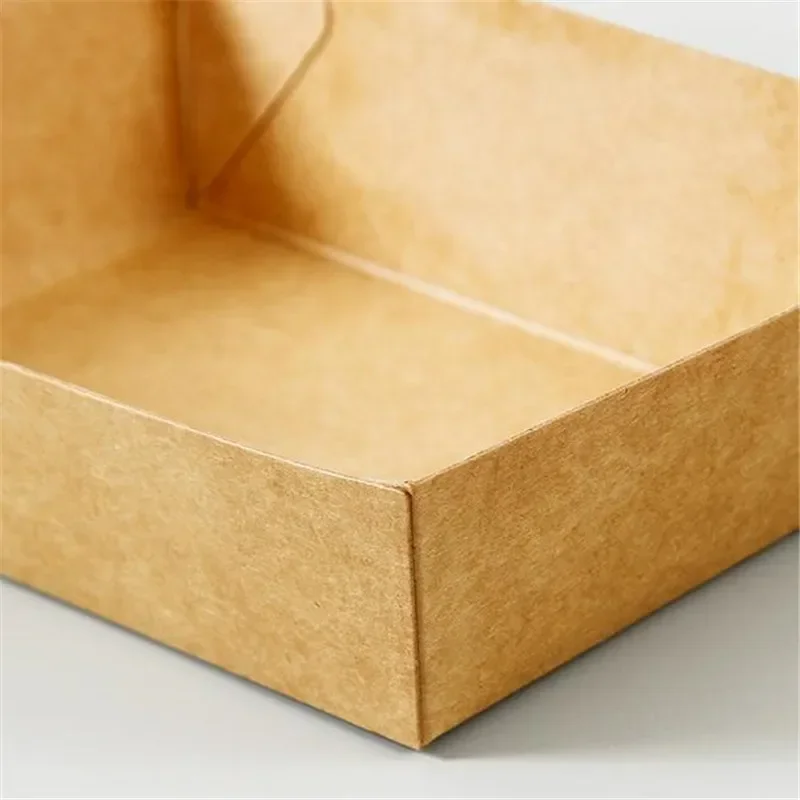 50pcs Disposable Kraft Paper Food Serving Trays with Dual Compartments, Eco Friendly Snack Boxes for French Fries, Chicken, Salad, Nachos, Desserts, Takeout and Party Catering Supplies - 图片 4