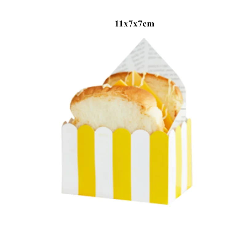 10 Sets Cardboard Sandwich & Burger Packaging Boxes, Toast and Bread Paper Trays, Disposable Food Containers for Cakes, Bakery Items, Takeout, Wedding Party, Catering, Gift, Snacks - 图片 7
