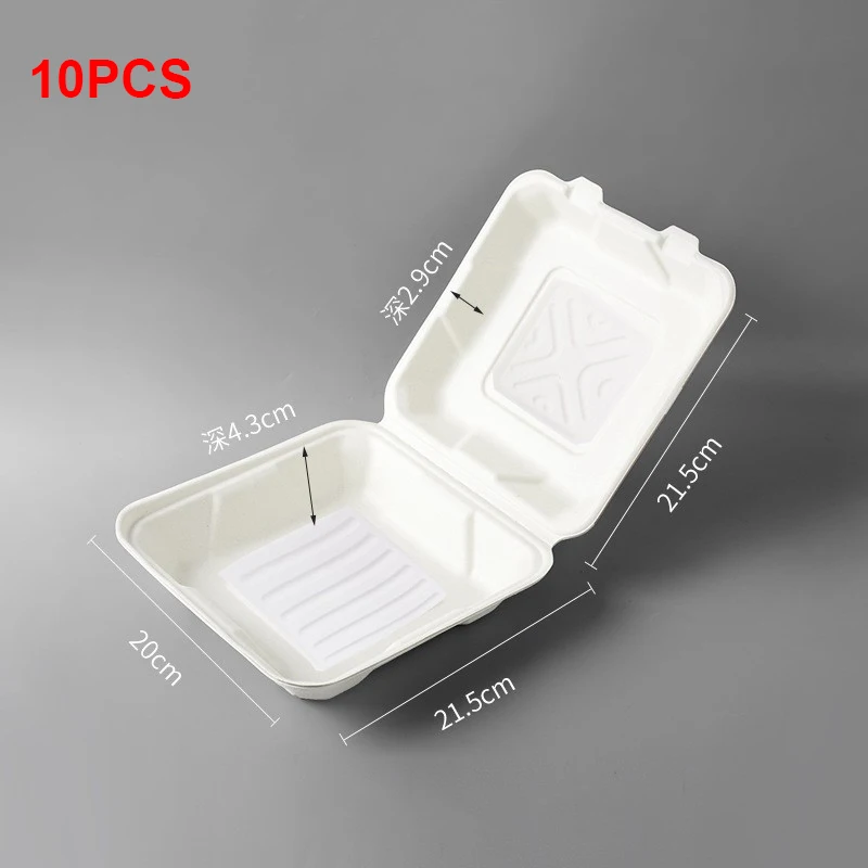 10pcs Disposable Packaging Lunch boxes, Food Containers for Vegetables, Fruit, Salad, Desserts, Cakes, Burgers, Microwave-Safe, Takeout, Picnic, Eco-Friendly Meal Prep Boxes - 图片 14