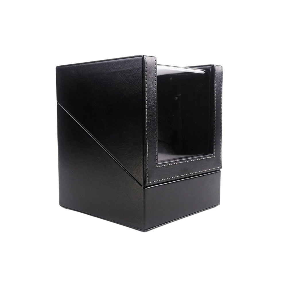 Luxury 3-Slot Automatic Watch Winder Box in Black PU Leather with Silent Motor, Real-Time Rotation Modes, Secure Leatherette Display Case for Mechanical Watches, Ideal Storage and Gift Solution - 图片 6