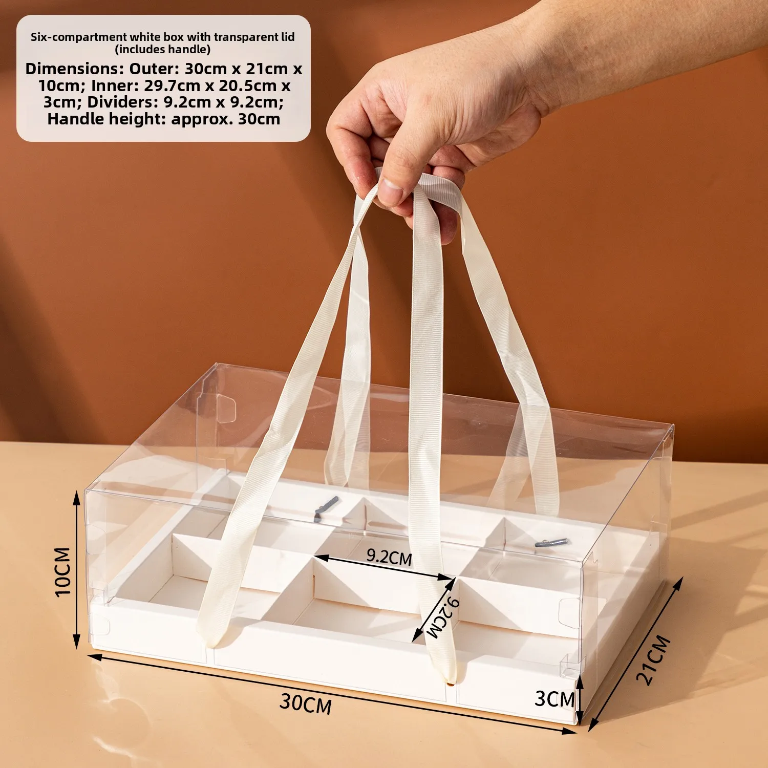 Premium Kraft Paper Dessert Gift Box with 4/6/9 Compartments – Sturdy Pastry Container for Mousse Cups, Cupcakes, Mini Cakes, Picnic Treats, Party Favors, Bakery Packaging, Holiday and Celebration Use - 图片 29