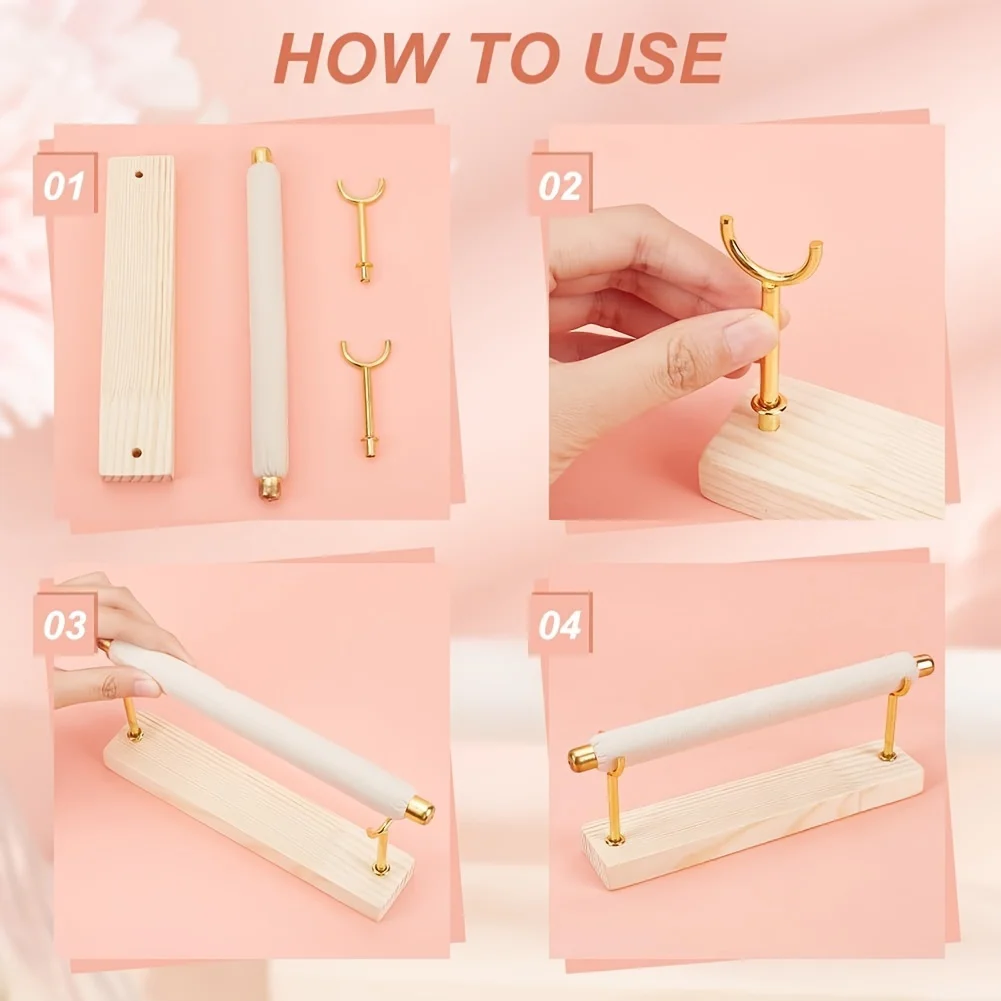 Ring Display Stand with Detachable Metal Frame 🌟 – Wooden Base Jewelry Organizer for Rings, Watches, Bracelets, and Accessories, Perfect for Home, Store, Exhibition, Gift Presentation, Durable and Stylish Display Solution