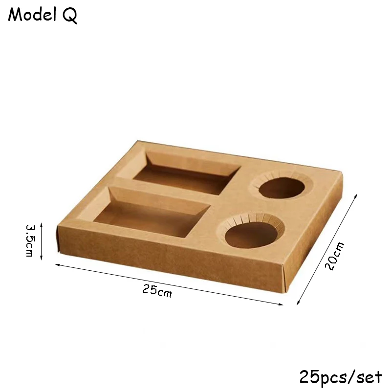 Large Capacity Disposable Packaging Boxes for Cakes, Desserts, Fruits, Picnic Treats, Outdoor Gatherings, Spring Outing, Hotels, Afternoon Tea, Lattice Design Cardboard Containers with Lid, Food-Grade Corrugated Paper, Multi-Size Options - 图片 15