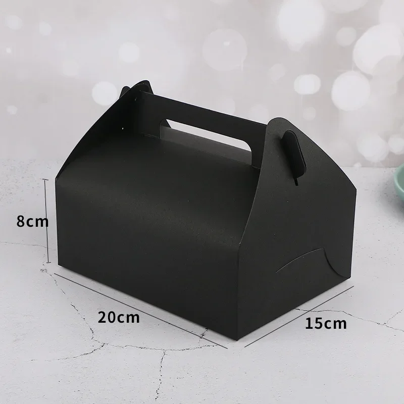 10Pcs Red Kraft Paper Cake Boxes with Handle, Bakery Packaging Gift Containers for Cupcakes, Muffins, Pastries, Donuts and Desserts – Perfect Christmas, Birthday, Wedding and Party Favor Supplies - 图片 9