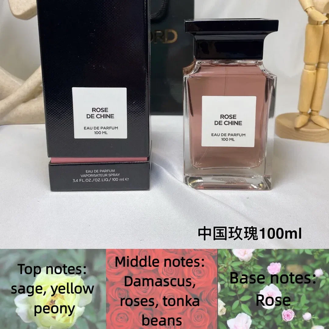 100ML Original Perfume Bottle Set for Women and Men with Fine Mist Spray and Luxury Gift Box, Multiple Materials Including Glass, Acrylic, PET or Metal, Wood Rose Cherry Floral Fragrance, Long-Lasting Unisex Eau De Parfum 7