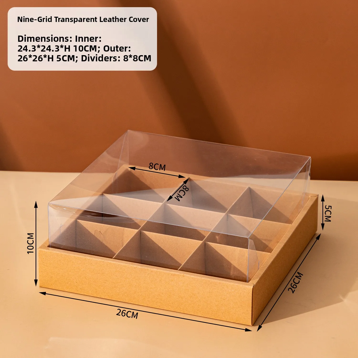 Premium Kraft Paper Dessert Gift Box with 4/6/9 Compartments – Sturdy Pastry Container for Mousse Cups, Cupcakes, Mini Cakes, Picnic Treats, Party Favors, Bakery Packaging, Holiday and Celebration Use - 图片 21