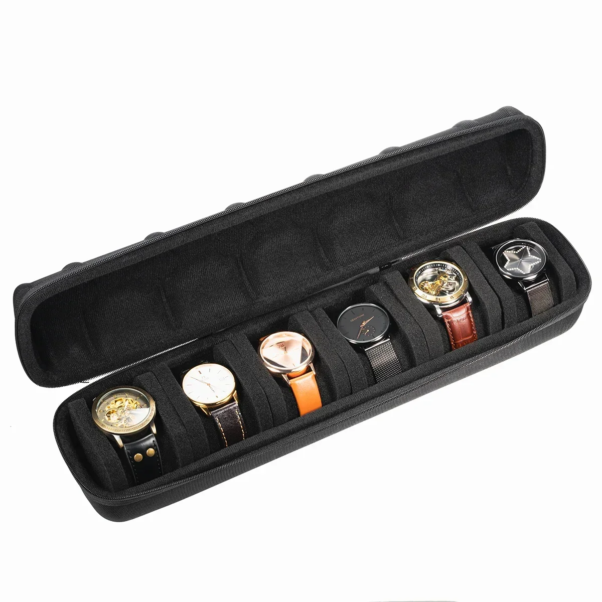 Travel Watch Organizer | 5-Slot Portable Watch Storage Case with PU & Velvet Lined Compartments, Compact Travel Watch Organizer for Men, Women, Smartwatches, Fitness Trackers, and Luxury Timepieces, Waterproof and Durable - 图片 19
