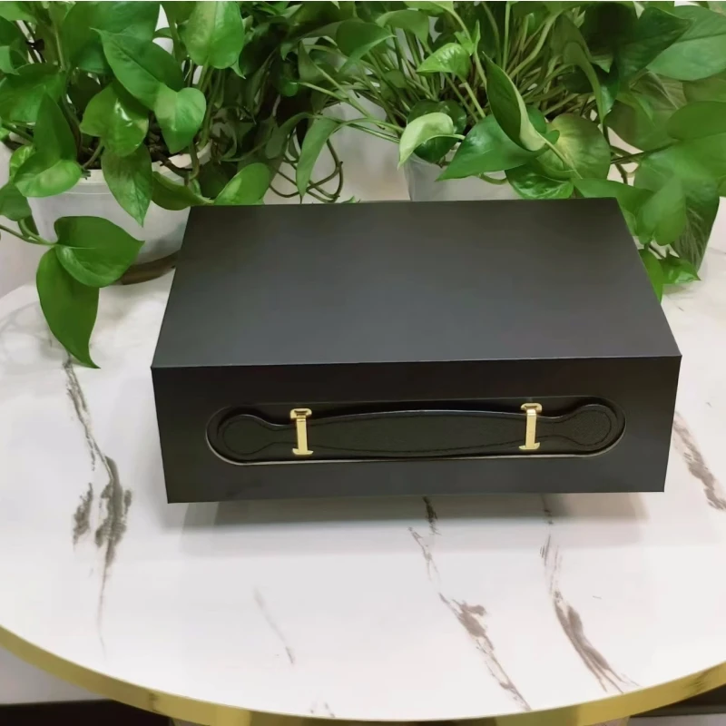 100pcs Solid Color Flip Cover Folding Packaging Gift Boxes with Handle, Manufacturer Customized Handheld Flat Bottom Cardboard Boxes for Gift Wrapping, Retail, and Event Packaging Solutions 4