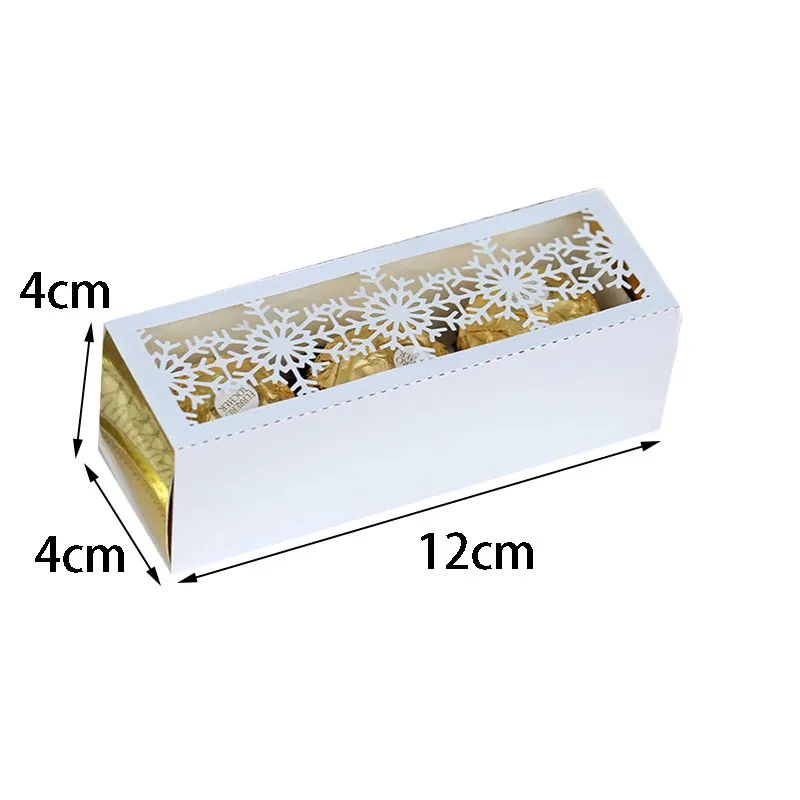 50Pcs Laser Cut Christmas Snowflake Packaging Gift Boxes, Drawer Style Candy Chocolate Box Favor, Pearl Paper Merry Christmas New Year Party Decoration Packaging Box with Pull Drawer Design - 图片 2