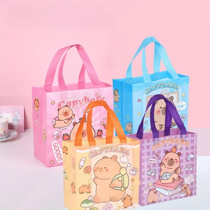 New Capybara Non-Woven Tote Bags, Reusable Waterproof Shopping and Gift Bags for Kids, Parties, Snacks, Small Gifts, and Daily Use, Foldable, Durable, Factory Direct Supply - 图片 4